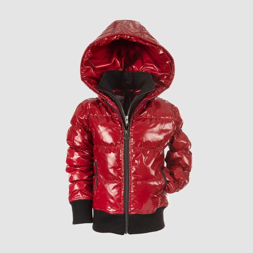 APPAMAN “Flurry” Red shiny winter puffer jacket Size 6